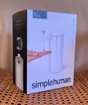 NEW Simplehuman Rechargeable Sensor Pump Liquid Soap Dispenser 9 oz, White Steel