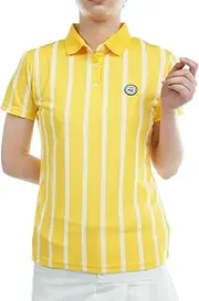 [TaylorMade] Women's Golf Shirt, Striped S/S Polo