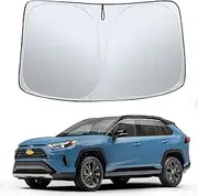 Sze Car Windshield Sunshade UV Reflector Fit for 2019-2023 Toyota RAV4, Front Window Foldable Sun Shade Visor Shield Cover,Light Weight,Easy to Carry,Keeps Your Vehicle Cool-New Upgrad (Silver