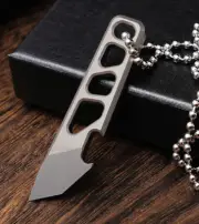 New EDC TitaniumAlloy Multi Tools Pry Bar Crowbar Bottle Opener Keychain Pendant