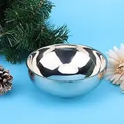 Stainless Steel Mixing Bowls, Double Insulation And Anti-Skip Soup Bowl, Household Double Layer Noodles Rice Bowls Food Fruit Container for Soup Noodles Salad and Cereal (Middle)