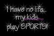 SPORTS MOM RHINESTONE IRON ON TRANSFER BLING HOT FIX