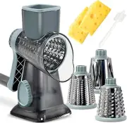 Rotary Cheese Grater, Cheese Grater Rotary Shredder with 3 Interchangeable