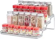 MEIQIHOME 4 Tier Spice Rack Organizer Step Shelf Countertop Spice Storage Holder, for Kitchen Cabinet Cupboard Pantry, Metal, Chrome