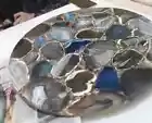 Natural Agate Coffee Round Table Top, Living Room Centerpiece Cyber Monday Sale