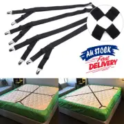 4/Set Triangle Fitted Sheet Suspenders Holder Strap Clips Grippers Mattress Bed