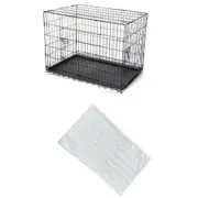 YES4PETS 48' Collapsible Metal Dog Crate Cat Cage With Mat