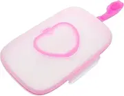 Milisten Portable Wipes Dispenser Refillable Heart Shaped Wet Tissue Holder for Car Diaper Bag and Outdoor Use Lightweight and Convenient Travel Essential for Parents