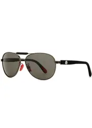 Moncler Aviator-style Sunglasses, Sunglasses, Designer-engraved Lenses - Grey One Size