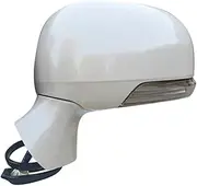 Car Outer Side Reverse Mirror Assembly Compatible For Toyota Crown 2010-2014 Auto Rearview Mirror Assy Electric Folding Turn Signal Heating(White,8 Wire Left)