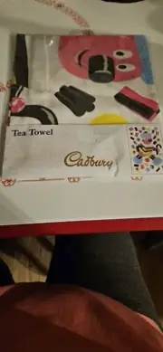 Cadbury 100% Cotton Tea Towel. Colourfast, Made In The UK. Candyman,rare