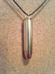 rare bullet necklace .450 bushmaster RARE black leather CONVERTABLE necklace
