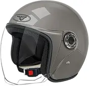 Open Face Motorcycle Scooter Helmet, Men Women 3/4 Motorcycle Half Helmet with Visor, Light Breathable Electric Half Helmet DOT/ECE Approved A