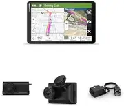 dēzl™ LGV820, BC™ 50 Wireless Backup Camera w. Night Vision, License Plate Mount + Bracket Mount & Garmin Dash Cam X310 w. Garmin Constant Power Cable Bundle