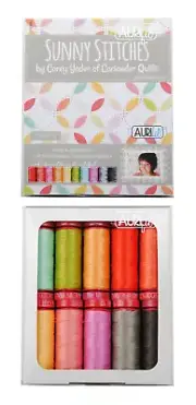 AURIfil Sunny Stitches Thread Collection by Corey Yoder 12wt 10 Small Spools