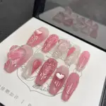 SWEET STYLE PRESS-ON NAIL RHINESTONES 可拆卸棺材風格美甲美甲