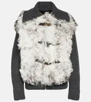 [Alanui] Alanui The Big Chill shearling and wool jacket AU 16 grey