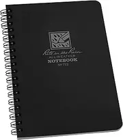 Rite in the Rain Side Spiral Polydura Notebook, 4.625 x 7 Inch Size, Black