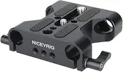 NICEYRIG Multipurpose Camera Baseplate with Rod Rail Clamp Applicable DSLR Rig 15mm Rod Rail Support System