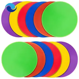 12Pcs Colored Spot Marker Non-Slip Agility Markers Flat Cone