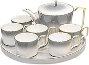 Water Carafe 8-Piece Coffee Set, Kettle and Cup Combination, Multifunctional Household Tea Set, Suitable for Any Occasion Beverage Serveware