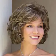 Silk Fiber Short Curly Wig - Gold Colour