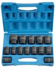 GREY PNEUMATIC 8038 3/4" Standard DR 6 PT SAE Socket Set 14 Piece With Case