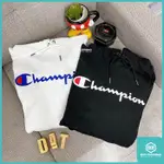 DOT小物 CHAMPION FLEECE LARGE LOGO HOODIE 美版 內刷毛 黑 白 刺繡 連帽 帽T