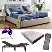 Solace Sleep long single adjustable bed with copper-infused memory foam mattress