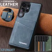 For Samsung S25 S24 S23 S22 S21 Ultra Plus Case Leather Wallet Cards Slot Cover