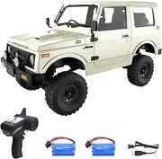 Losbenco RC Crawler 1/10 Scale RC Rock Crawler, WPL C74 Jimny RC Truck All Terrain RC Car RTR 4x4 Off-Road Remote Control Trucks with LED Lights and Two Batteries for Kids and Adults