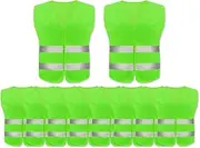 Anlising 10PCS High Visibility Safety Vests,Hi Vis Safety Vests with 2 Reflective Stripes,Night Workwear Reflective Vest,Reflective Jackets Waistcoat,for Running,Biking,Surveyor and Traffic Work,