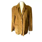 Vintage y2K Mossimo Brown Real Suede Leather Western Jacket NWT Plus Size 24W