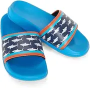 [Hatley] Printed Sharks Slide Sandles Kids Blue Kids UK 1, Blue, 1 UK