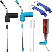 WADY 2Pcs Beer Funnel Drinking Straw with Cleaning Brush and Bottle Opener, Beer Snorkel Funnel, Beer Bottle Chugger, Drinking Beer Bar Tools, Perfect for House Parties, Tailgating, Bachelor Parties