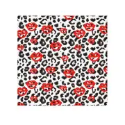 Leopard Print Face Towel with Red Lips, Cute Bathroom Accessory, Gift Idea,