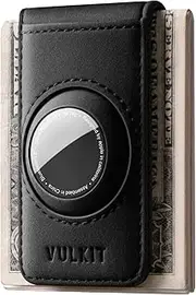 [VULKIT] Men's Magnetic Money Clip with Airtag Holder - Airtag NOT Included- Holds Up to 15 Cash or 8 Cards