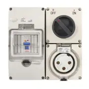 3 pin 32 Amp RCD Protected - Switched Socket RCBO Outlet RCD COMBO IP66