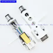New10/lot Sparkling gold MM cartridge +white Headshell pure silver wire assembly