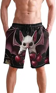 [XYMZR] Bat Purple Fruit Men's Swim Trunks Quick-Dry Bathing Suit Swimming Board Shorts S