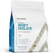 Top Athlete Ultimate Whey Isolate Unflavoured Protein Powder, Raw, 1KG, 29.7g Protein Per Serve,100% grass fed Whey Isolate Protein, Blended with natural flavours and organic sweetener, NO NASTIES | GLUTEN, ADDITIVE, GUM, FILLERS FREE