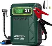 Car Jump Starter with Air Compressor, 2000A Peak Portable Jump Pack with 150PSI