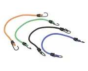 10pcs 12" Mini Bungee Cords with Hooks Adjustable Rubber Tarp Strap