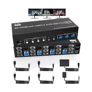 8K@60Hz 2 Displayport +HDMI USB3.0 KVM Switch 3 Monitors 4 Computers, 2 DP 1....