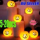 5-20X Halloween Pumpkin LED Light Up Balloons Glow In Dark Props Lantern LatCF