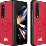 [IRON SPIDER] Case for Samsung Galaxy Z Fold 3 5G, with Superhero character Compatible Galaxy Z Fold 3 5G Leather Case RED