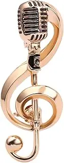 [ANDRESLAD] Musical Note Brooch Brooches for Women Funny Badge Pin Music Note Badge Mic Ladies Brooches Guitar Pin Badge Fashionista Hats for Women Back Lapel Pin Guitar Silver Alloy