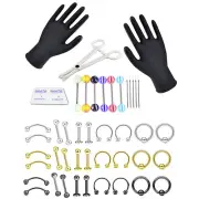 Professional Body Piercing Tool Kit Ear Nose Navel Nipple Needles Set Uti.E9