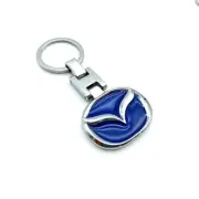 Keyring for Mazda (Blue) Car Logo Metal Styling Key Chain "Double Sided" T4
