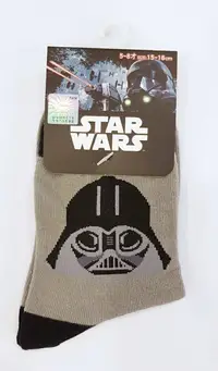 在飛比找樂天市場購物網優惠-星際大戰Star Wars 1/2童襪15~18cm-黑武士